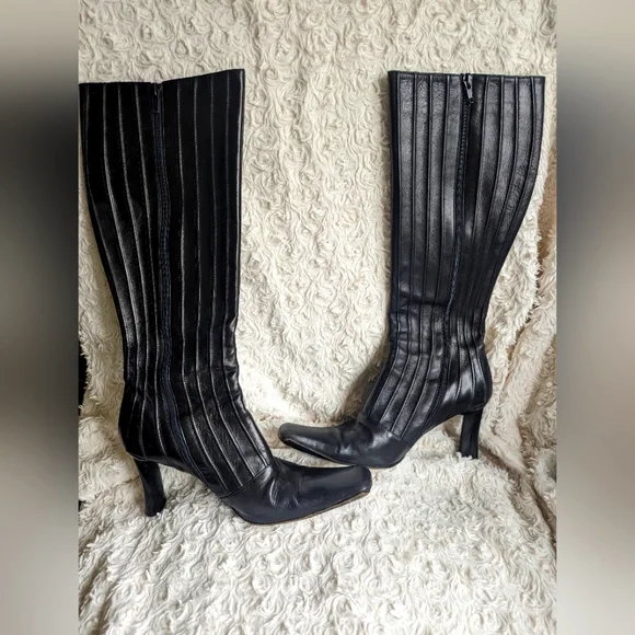 Italian black leather boots sz 9 - Picture 12 of 12